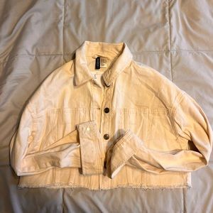 Cream H&M cropped denim jacket